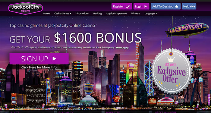 Play a Whopping $1600 Bonus at Jackpot City Casino