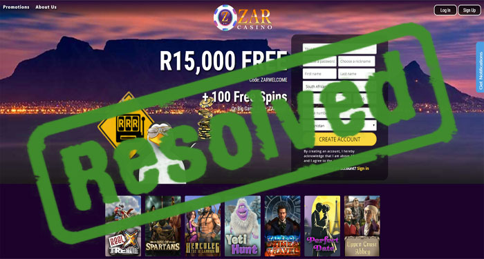 Zar Casino Complaint