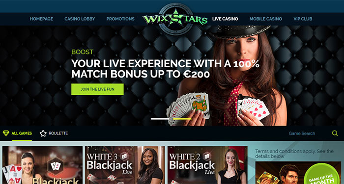 A Welcome 100% up to €200 and 100 Extra Spins at Wixstars Casino