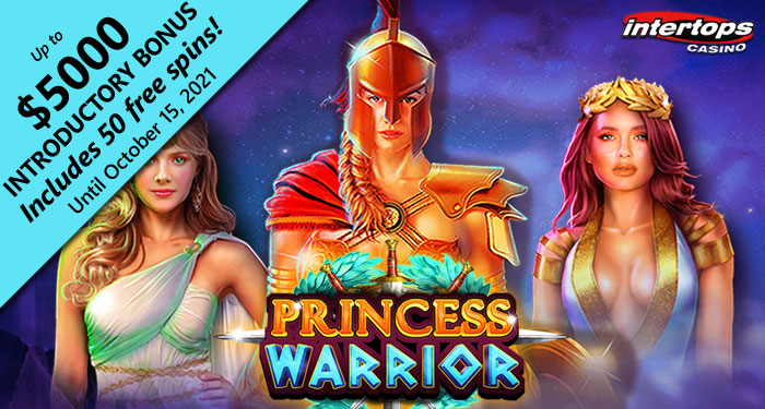 Intertops Casino 50 Free Spins on Action-Packed New Princess Warrior Slot
