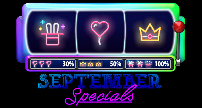 Gold, Silver & Bronze - Choose Your September Special at Slotland