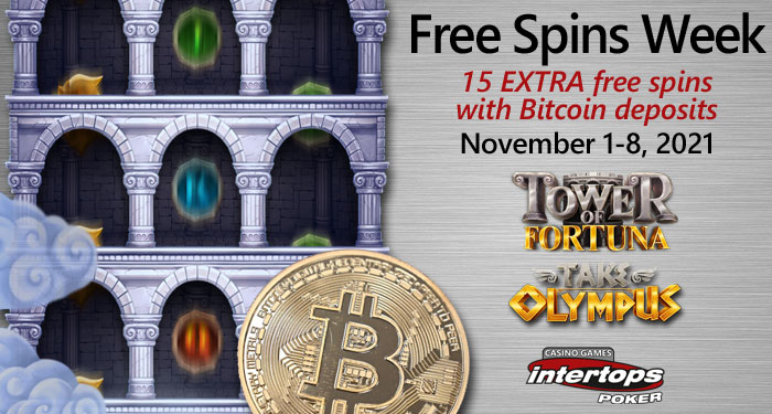 Bitcoin Deposits Get Extra Free Spins as Intertops Poker