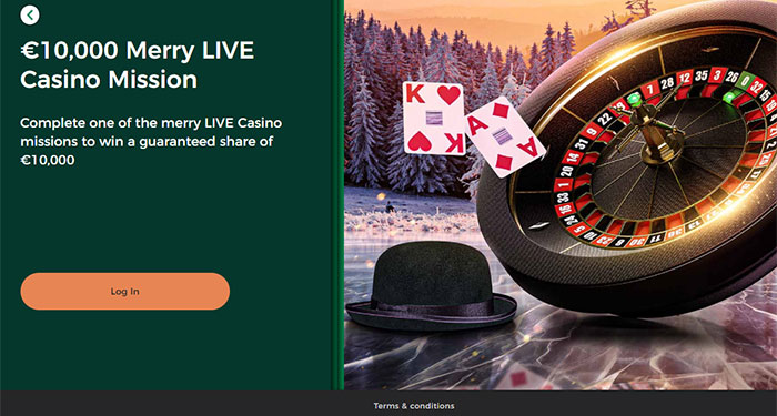 Mr Green is Hosting a $10,000 Merry LIVE Casino Mission