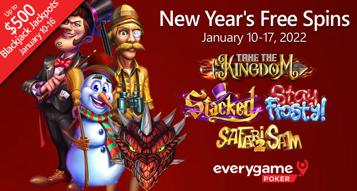 Everygame Poker Begins New Year with Free Spins on Betsoft Slots
