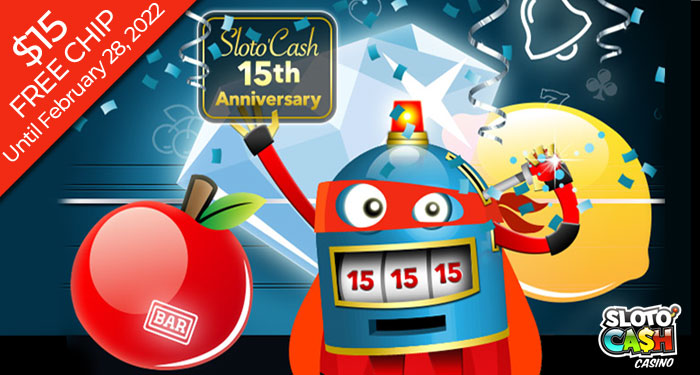 Sloto’Cash Celebrates 15th Anniversary, Everyone Gets a $15 Free Chip