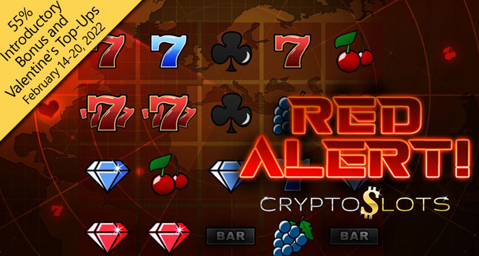 CryptoSlots' New Red Alert! Slot Introductory Bonus