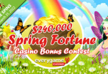 Spring Free Spins and $240K Bonus Contest at Everygame Spring Fortune