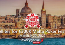 $1 Satellites for €300K Malta Poker Festival at Everygame Malta Poker Festival