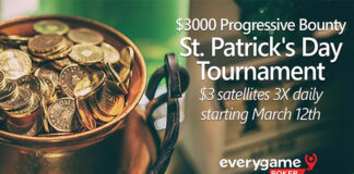 Everygame $3K GTD St. Patty’s Day Progressive Bounty Special St. Patty's Day Progressive
