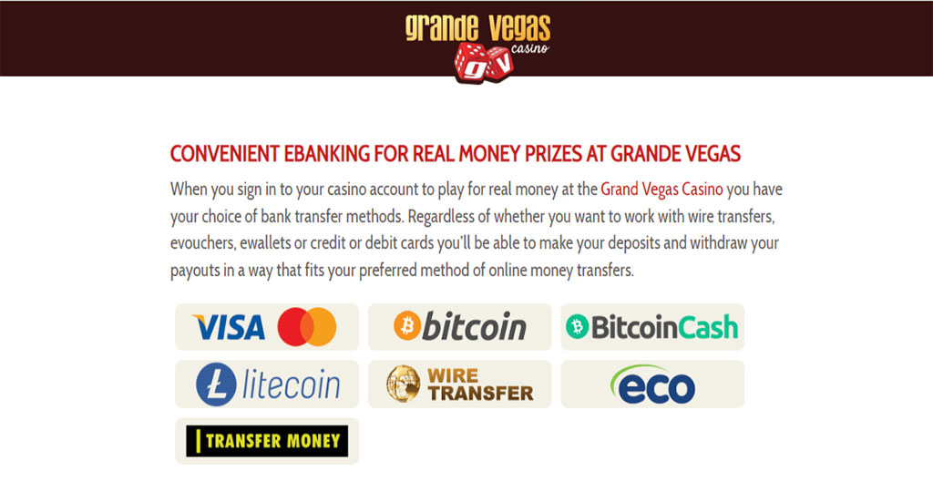 Grande Vegas Casino Banking