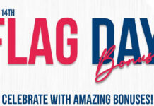 1200% in Amazing Bonuses for Flag Day at Vegas Crest Vegas Crest Casino